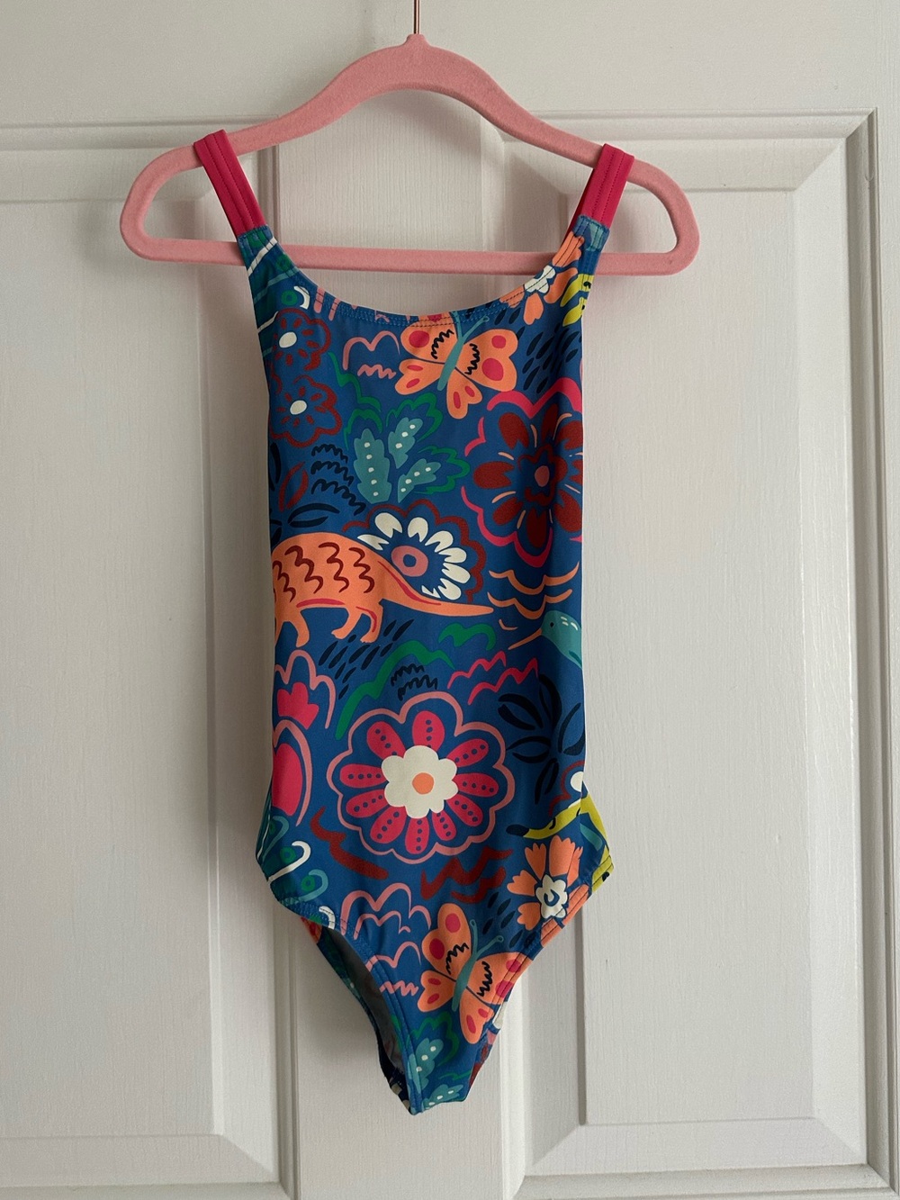 Boden Floral One-Piece Swimsuit, kids size 4-5